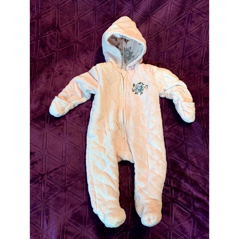 Laura Ashley Baby Snowsuit - 3-6 months - light pink soft and warm for winter
